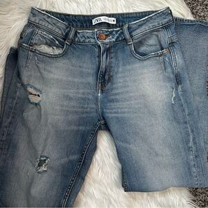 [Zara] Cropped Straight Leg Jean - Size 28